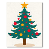 Festive Christmas Tree Cartoon Area Rug