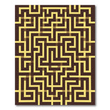Gold and Silver Golden Labyrinth Maze Area Rug