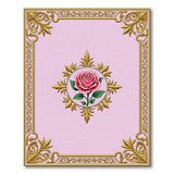 Pink Rose Gold Ornate Floral Vintage Area Rug