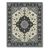 Navy Ivory Traditional Persian Medallion Rug