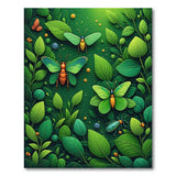 Lush Green Butterfly Beetle Leaf Area Rug
