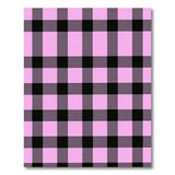 Bold Pink Black Plaid Check Area Rug
