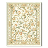 Elegant Cream Peony Floral Area Rug