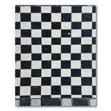 Distressed Black White Checkered Woven Rug