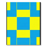 Vibrant Yellow Blue Geometric Block Area Rug
