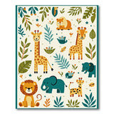 Whimsical Jungle Safari Kids Area Rug