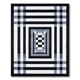 Black and White Modern Black White Geometric Plaid Area Rug