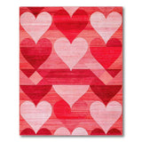 Bold Red Hearts Geometric Area Rug