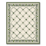 Green Diamond Lattice Geometric Area Rug