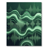Green Waveform Geometric Area Rug