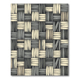 Grey Woven Plank Geometric Area Rug