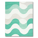 Coastal Beach Blue and Teal Ocean Wave Area Rug