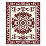 Red Mandala Persian Area Rug with Ornate Borders
