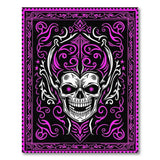 Ornate Pink Horned Skull Gothic Rug