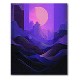 Purple Moonrise Geometric Mountain Rug