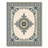 Ornate Navy Blue and Gold Medallion Area Rug