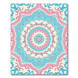 Teal Pink Mandala Floral Area Rug