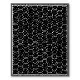 Modern Black White Hexagon Geometric Rug