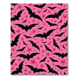 Playful Pink Bats Stars Area Rug