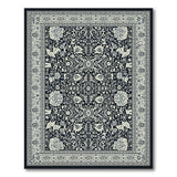 Black White Floral Persian Area Rug