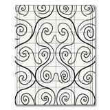 Black White Swirling Geometric Area Rug