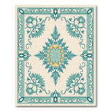 Blue and Teal Teal Floral Medallion Area Rug