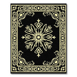 Elegant Black Gold Ornate Mandala Rug