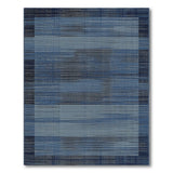 Modern Blue Striped Geometric Area Rug
