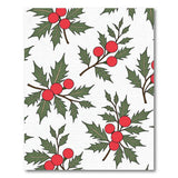 Festive Holly Berry Leaf Pattern Area Rug