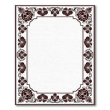 Intricate Red Floral Border Area Rug