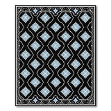Blue Floral Diamond Lattice Persian Area Rug