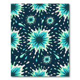 Vibrant Teal Splash Abstract Area Rug