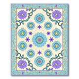 Teal Blue Purple Floral Persian Area Rug