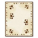 Distressed Vintage Brown Paw Print Beige Area Rug