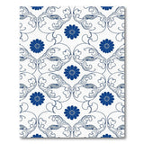 Navy Blue Chrysanthemum Scroll Area Rug