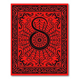 Spider Web Monogram S Red Area Rug
