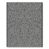 Intricate Black White Maze Area Rug