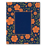 Orange Floral Navy Blue Area Rug