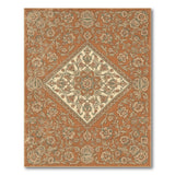 Orange Vintage Floral Medallion Area Rug