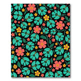 Vibrant Teal Pink Yellow Floral Area Rug