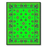 Vibrant Green Shamrock Clover Green Area Rug
