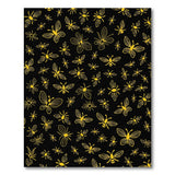 Yellow Butterfly Bee Flower Line Art Area Rug
