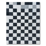 Black White Checkerboard Shag Area Rug