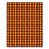 Vibrant Orange Black Grid Geometric Area Rug