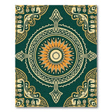 Ornate Emerald Green Persian Medallion Traditional Persian Rug