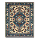 Heritage Tribal Navy Blue Geometric Tribal Area Rug