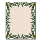 Ornate Green Fern Border Area Rug