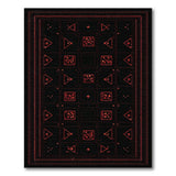 Red Bold Red Geometric Area Rug