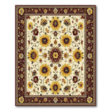 Floral Vintage Yellow Sunflower Floral Area Rug