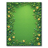 Lush Green Ivy Frame with Yellow Flowers Area Rug